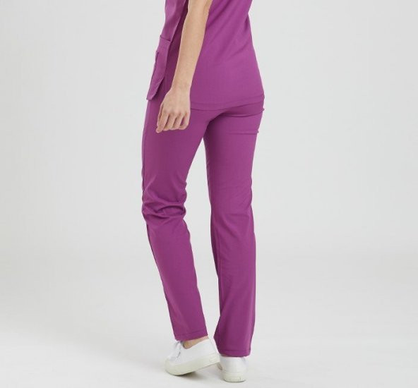 Wio Uniform BASIC- Kadın Likralı Pembe Ünifoma Pantolon - Resim 2