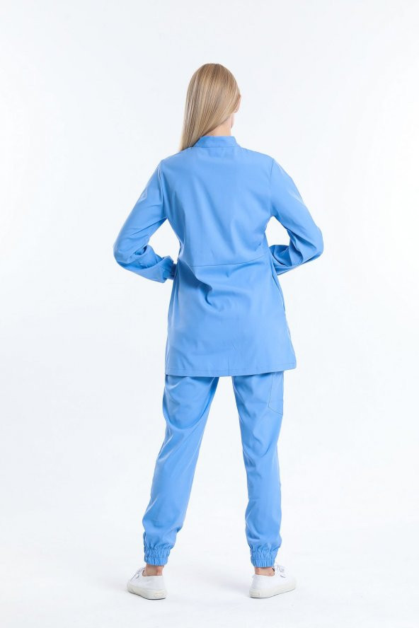 JASMINE - Kadın Likralı Buz Mavi Tesettür Üniforma Takımı - 2