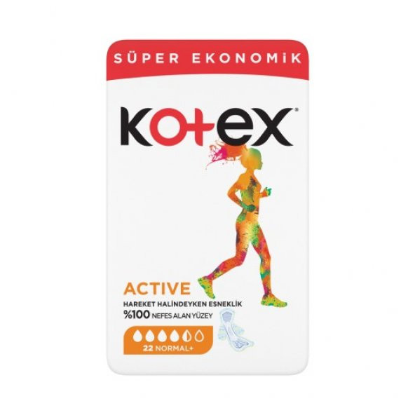 Kotex Active Dörtlü Ped Normal 22x6 132 Adet