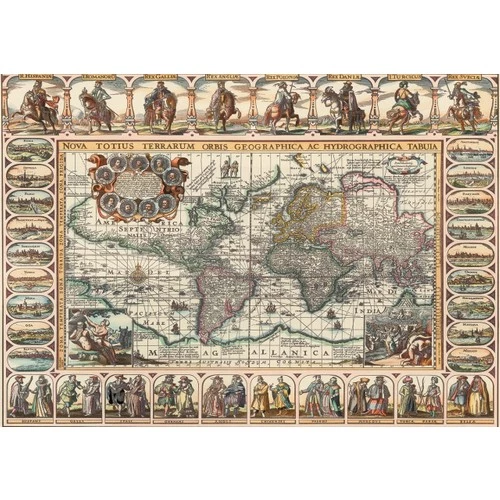 Art Puzzle 1000 Parça Puzzle - Eski Dünya Haritası 4584 - 2