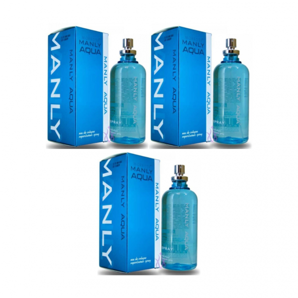Manly Aqua EDC 125 Ml Erkek Parfüm 3 Adet - Resim 2