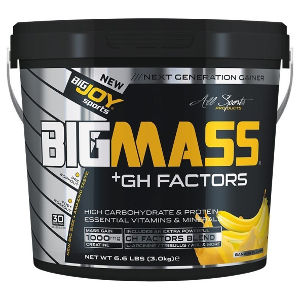 Bigmass Gh Factors Mass Gainer 3 Kg Muz Aroma Karbonhidrat Tozu High Carbonhidrate&Protein&Vitamins