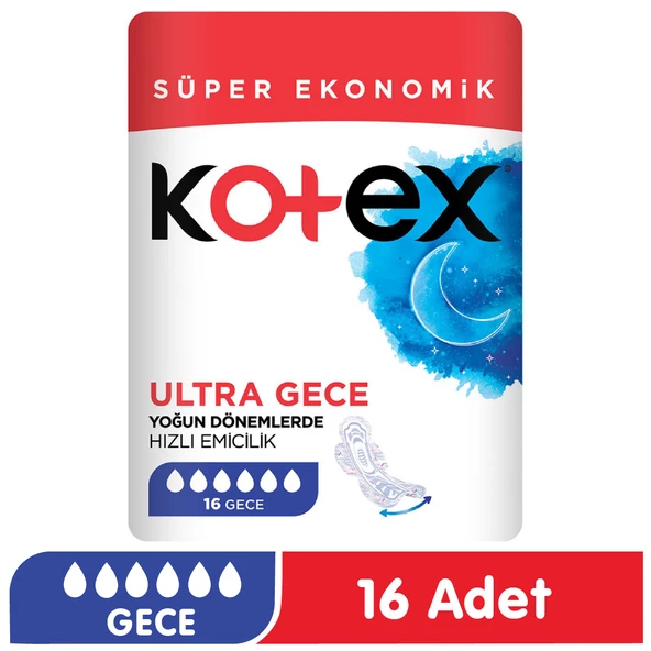 Kotex Ultra Gece Ped 16 Adet