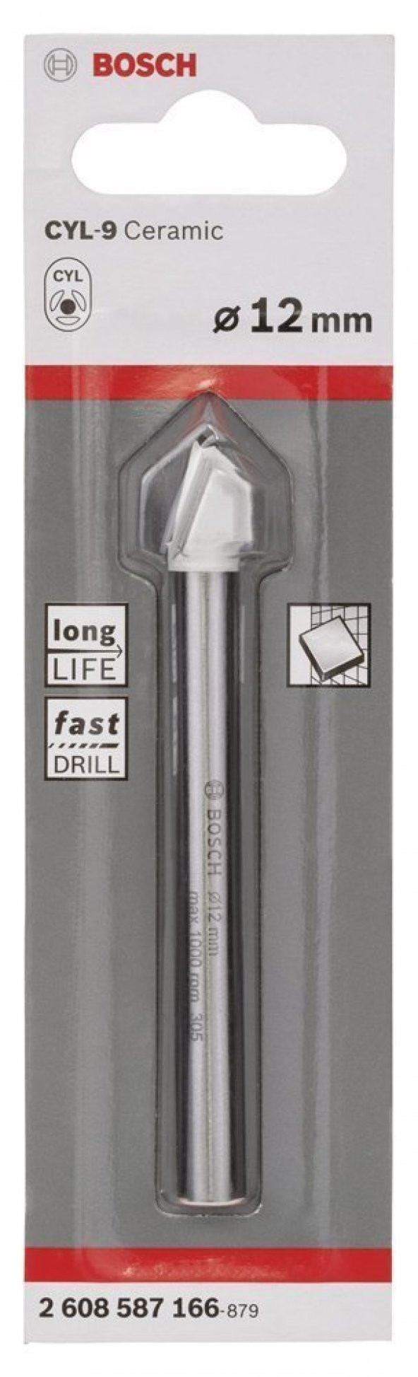 Bosch Cyl-9 12X90 Mm Seramik Cam Matkap Ucu 2608587166 ürün görseli
