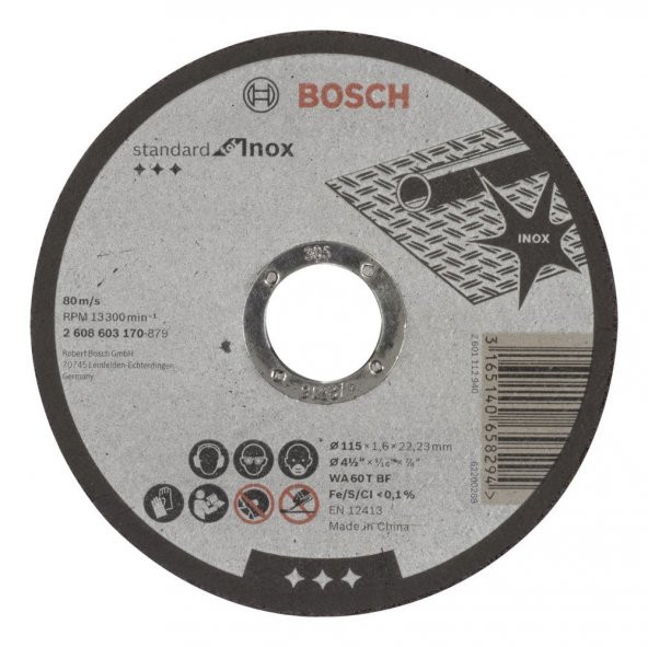 Bosch 115X1.6 MM Standard For Inox 10 Adet
