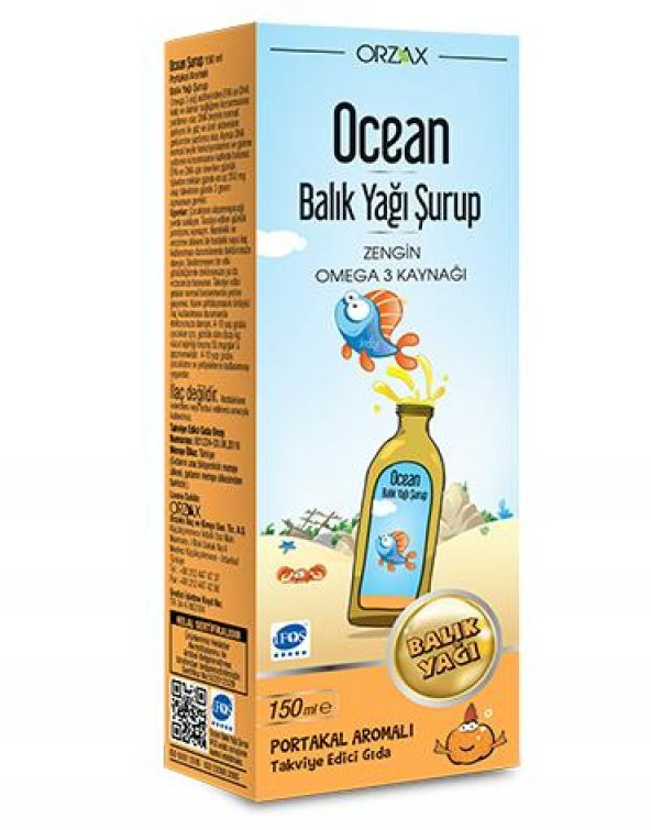 Ocean Balık Yağı Şurup Portakal Aromalı 150ml