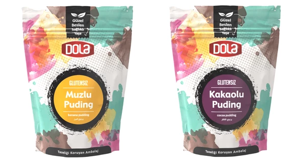 Dola Glutensiz Muzlu Ve Kakaolu Puding 2'li Set 100 gr X 2 Adet