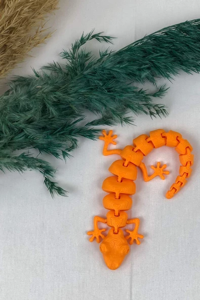3D Hareketli Oyuncak Kertenkele - Turuncu - Resim 5