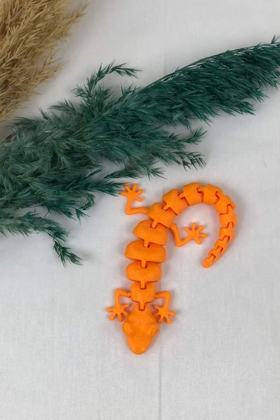 3D Hareketli Oyuncak Kertenkele - Turuncu - Resim 7
