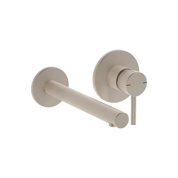 VitrA Origin Ankastre Lavabo Bataryası İki Rozetli  Fırçalı Nikel (Sıva Üstü Grubu) A4258134 - 2