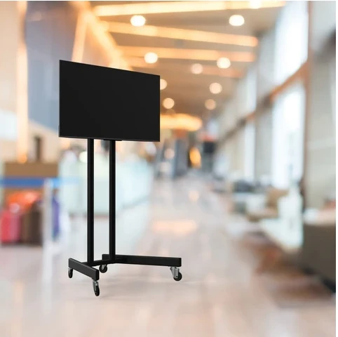 ALPİN TV/Fuar Standı Metal Ayaklı Tekerlekli TV Sehpası/Ünitesi 40inç 75inç