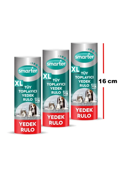 SMARTER XL TÜY TOPLAYICI YEDEK RULO 3 ADET