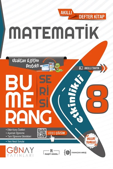 Günay 8. Sınıf Bumerang Matematik Etkinlikli Akıllı Kitap