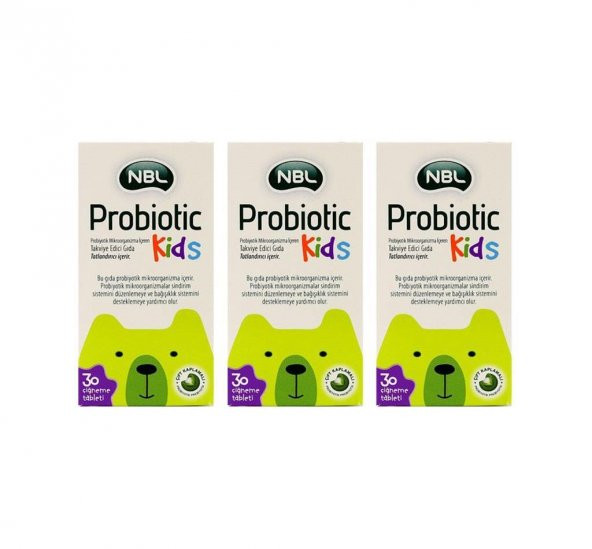 NBL Probiotic Kids 30 Çiğneme Tableti 3 Adet