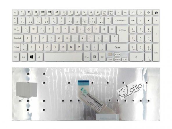 Packard Bell TS44-HR-703TK Notebook Klavyesi (Beyaz TR)