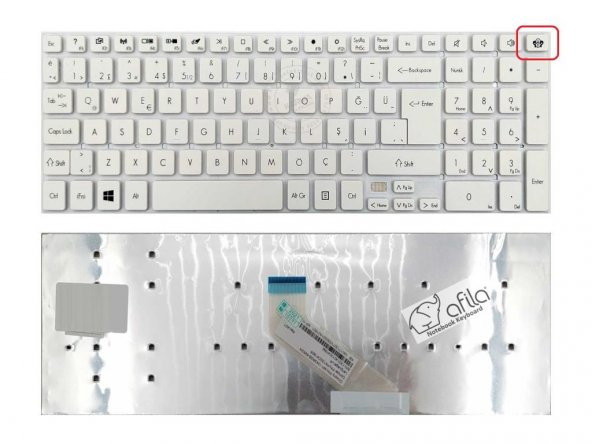 Packard Bell TV43 TV44HC TV44-HR-601TK Notebook Klavyesi (Beyaz TR) - 3