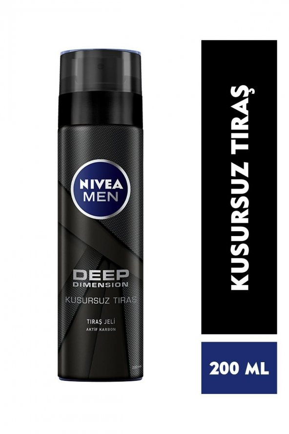 Nivea  Men Deep Dimension Tıraş Jeli 200ml, Kusursuz Tıraş