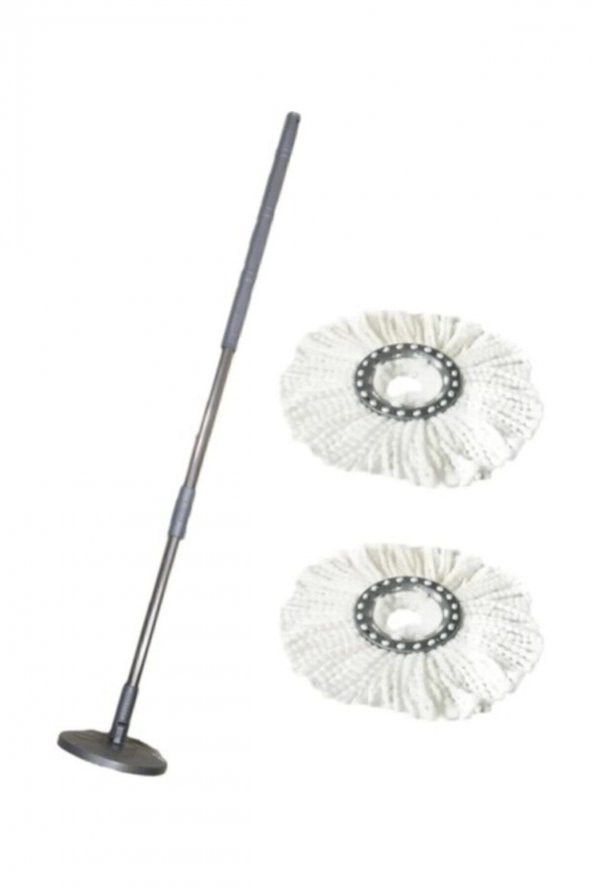 Zambak Tüm Temizlik Seti Kovalarına Uyumlu Yedek Sap + 2 Mop