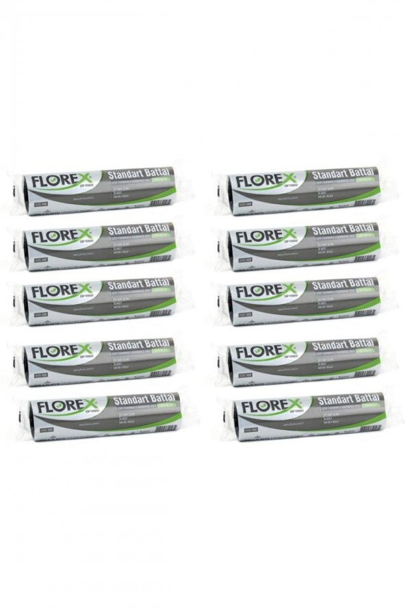 Florex  Standart Battal Boy 10 Adet Çöp Torbası Siyah 72 X 95 Cm 10 Paket