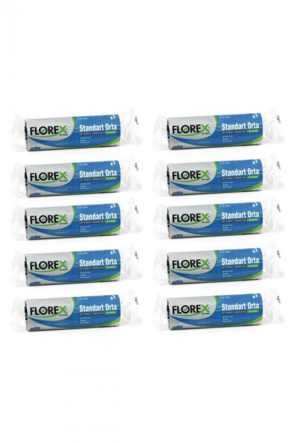 Florex  Çöp Poşeti Standart Orta 20 Adet (siyah&mavi) 10 Paket
