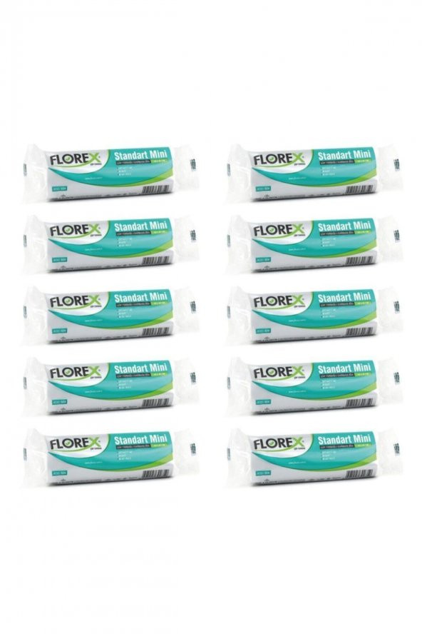 Florex  Standart Mini Boy 40 Adet Çöp Torbası Beyaz 40 X 45 Cm 10 Paket