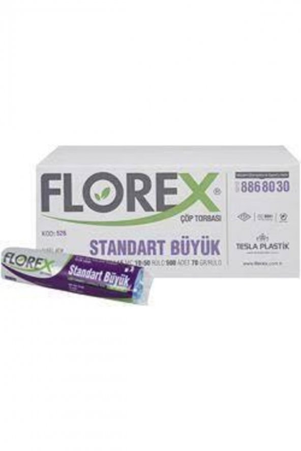 Florex  Standart Büyük Boy Çöp Poşeti Siyah 10x50 Paket 500 adet 1 Koli