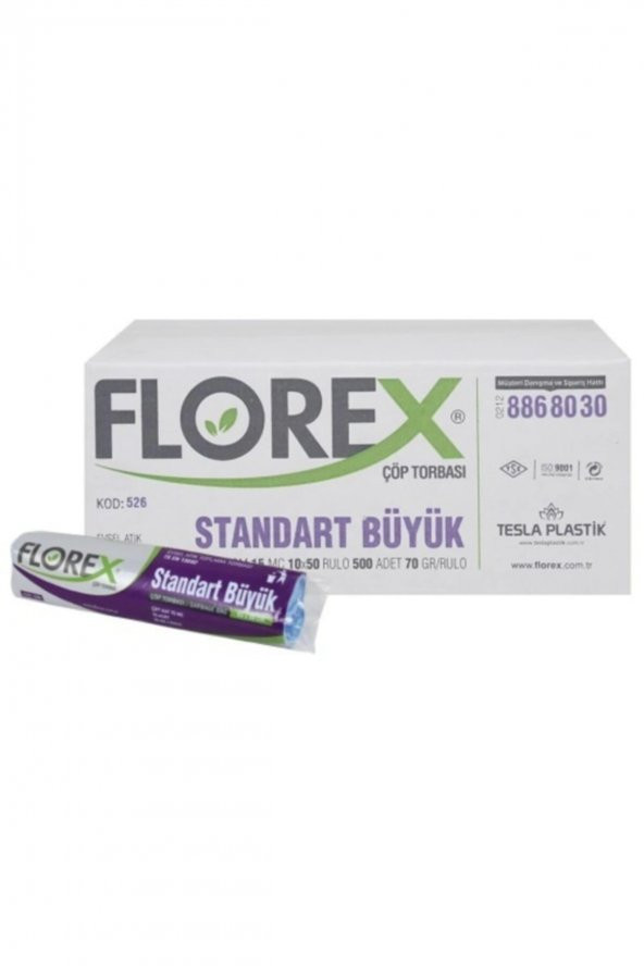 Florex  65x80 Standart Büyük Boy Çöp Poşeti ( 500 Adet ) 50 rulo