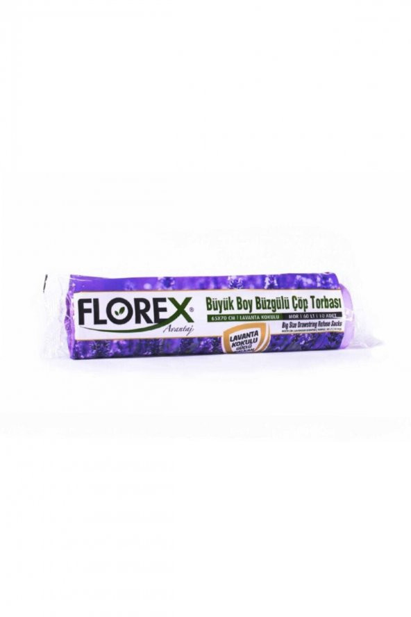 Florex  Büzgülü Orta Boy Çöp Torbası 5 Rulo Lavanta Kokulu - 2
