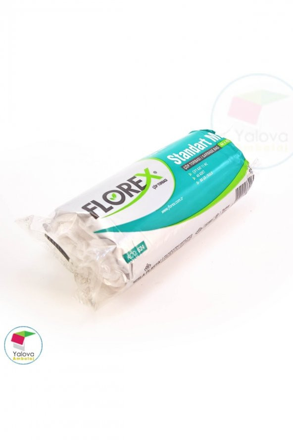 Florex  Beyaz Standart Çöp Poşeti Mini Boy 44 X 45 cm 40 Rulo
