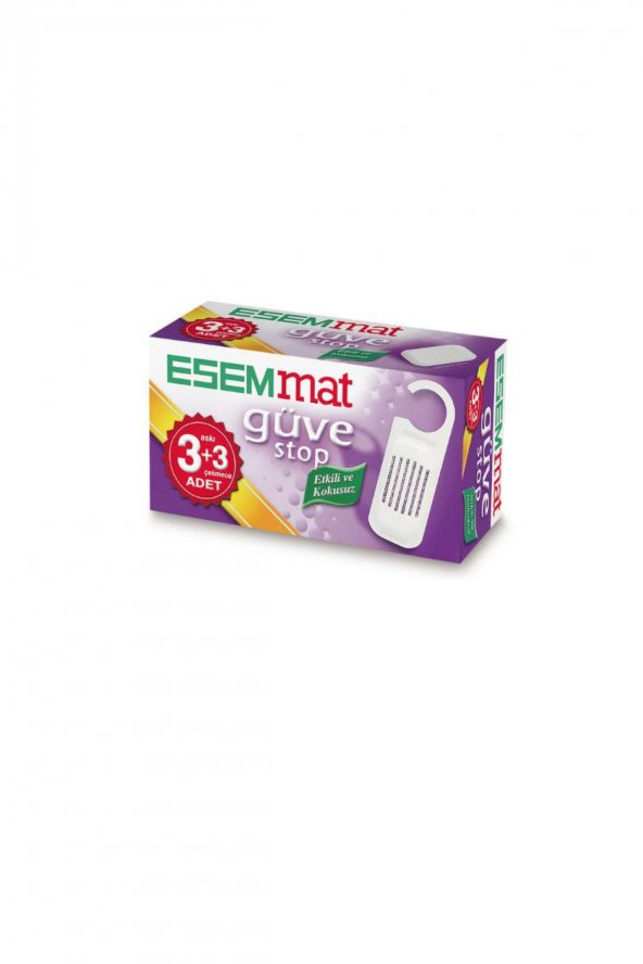 Esemmat  Güve Kovucu (3 Askı + 3 Çekmece ) - Kokusuz , 6 Ay Boyunca Etkili