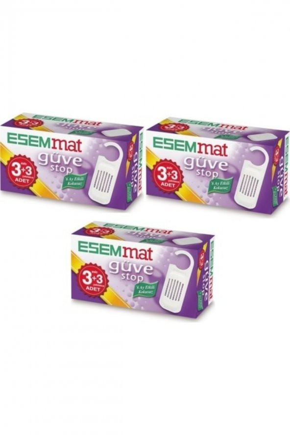 Esemmat Güve Stop (3 Askı+3 Çekmece) 3lü Paket
