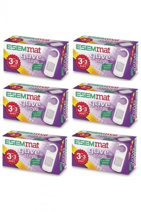 Esemmat Güve Stop (3 Askı+3 Çekmece) 6lı Paket