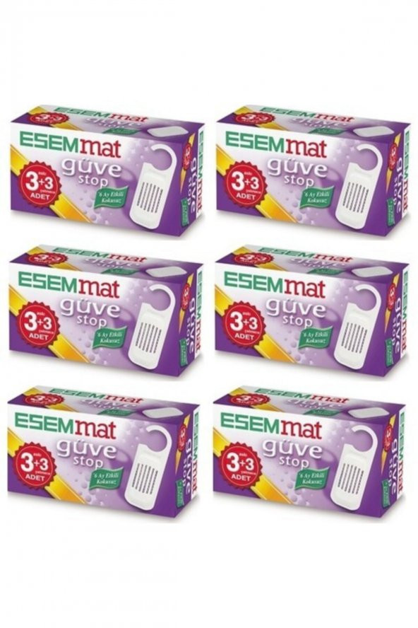 Esemmat  Güve Stop (3 Askı+3 Çekmece) 6lı Paket