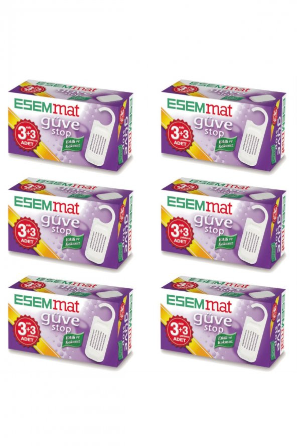 Esemmat Güve Stop ( 3 Askı + 3 Çekmece ) 6 Lı Paket