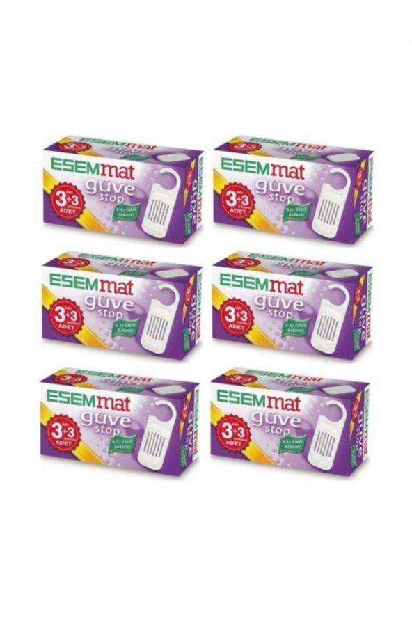 Esemmat Güve Stop (3 Askı + 3 Çekmece) 6 Adet / 18 Askı 18 Çekmece)