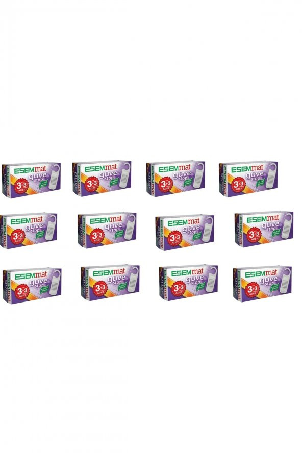 Esemmat Güve Stop 3 Ad Askı+3 Ad Çekmece 12 ADET