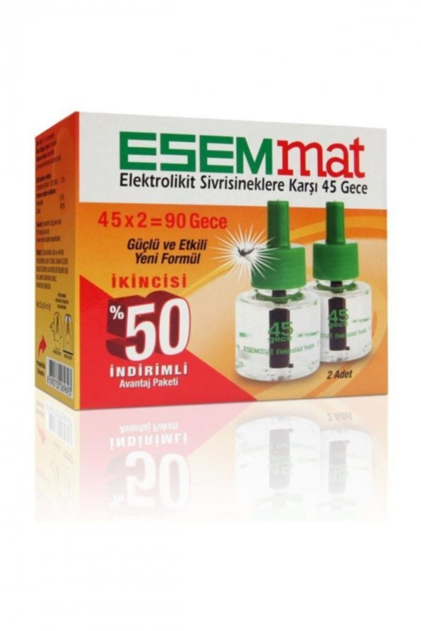 Esemmat Elektrolikit Yedek 45 Gece 2li Paket