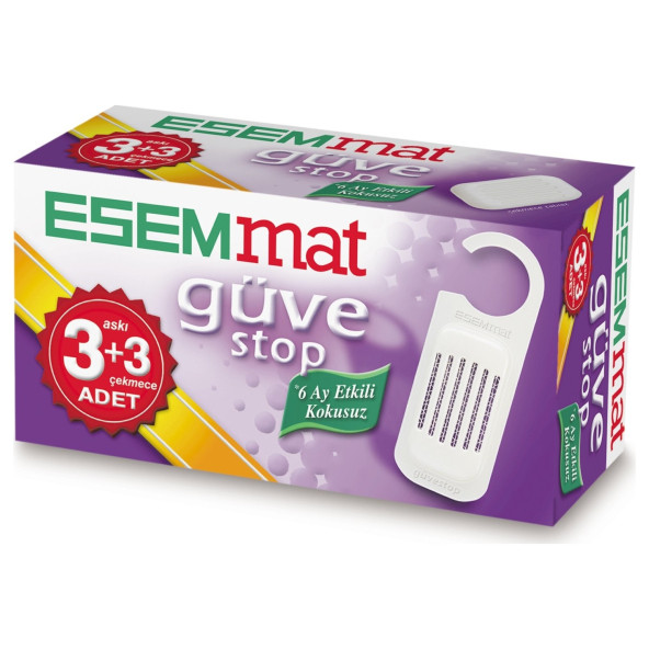 Esemmat Güve Stop (3 Askı + 3 Çekmece) 3 Lü Set