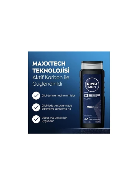 Nivea  Men Active Clean Erkek Duş Jeli 500 ml x2 - 2