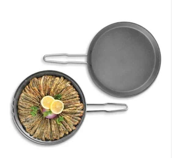 OMS 3223 Granit Çift Taraflı Hamsi Tavası 32 Cm Gri - Resim 3