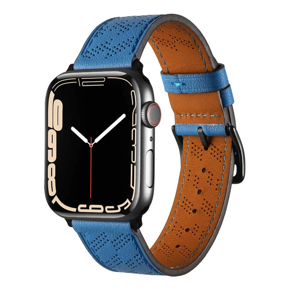 Apple Watch 7 41mm KRD-76 PU Deri Kordon Kayış - Resim 7