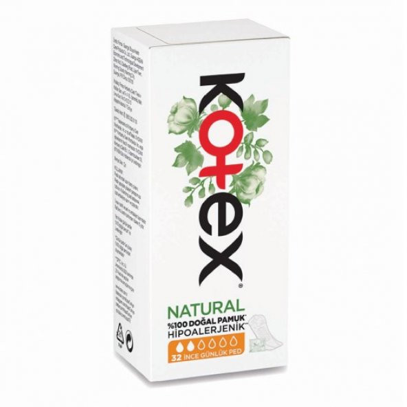 Kotex Natural Günlük Ped İnce 32x3 96 Adet
