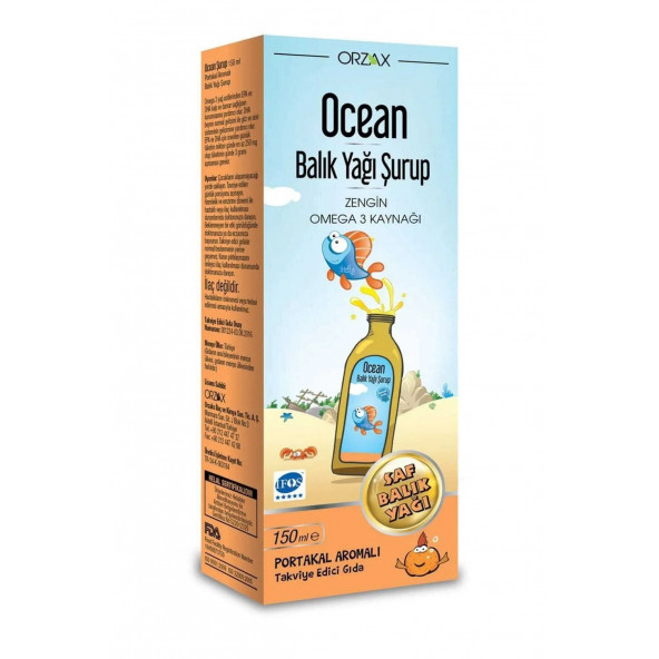 Ocean Balık Yağı Şurup Omega-3 Portakallı 150 ml