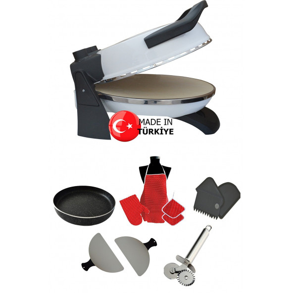 Erato Taşfırınım Doğal Taş Tabanlı Pizza Makinesi Taş Fırın Seti Hediyeli - BEYAZ