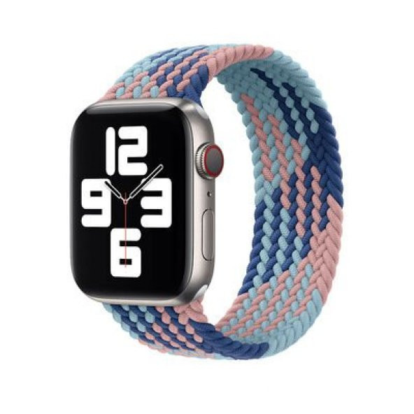 Apple Watch Ultra 49mm Kordon Braided Solo Loop Contrast Color Large Strap Kayış