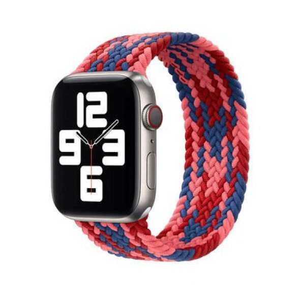 Apple Watch Ultra 49mm Kordon Braided Solo Loop Contrast Color Small Strap Kayış
