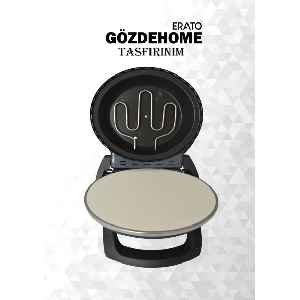 Antrasit Erato Taşfırınım Doğal Taş Tabanlı Pizza Makinesi Taş Fırın Seti Hediyeli - 4