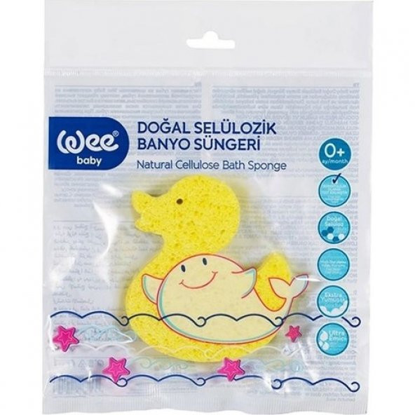 Wee Baby Doğal Selülozik Banyo Süngeri 915 Sarı Ördek