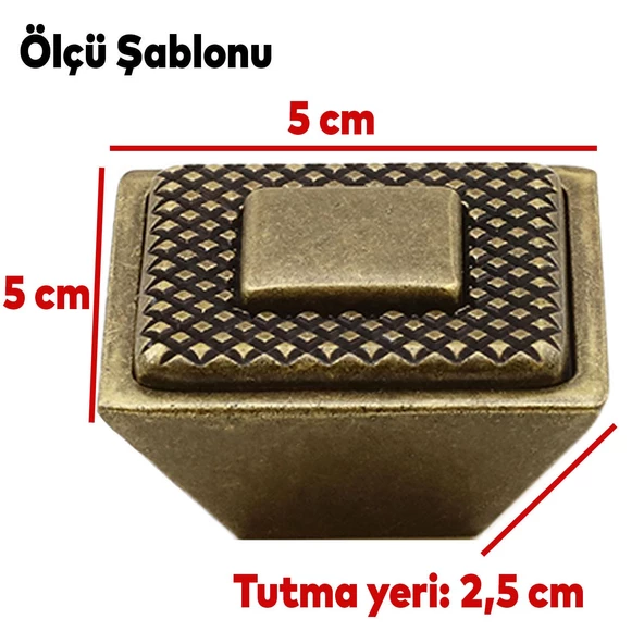 Button Metal Eskitme Antik Sarı 16 mm Mobilya Mutfak Çekmece Dolap Dolabı Kulpu Kulbu Kulpları - 4