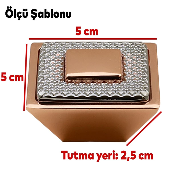 Button Mobilya Çekmece Mutfak Dolap Dolabı Kapak Kapağı Kulpu Kulbu Metal Kulpları Bakır Krom 16 Mm - 4